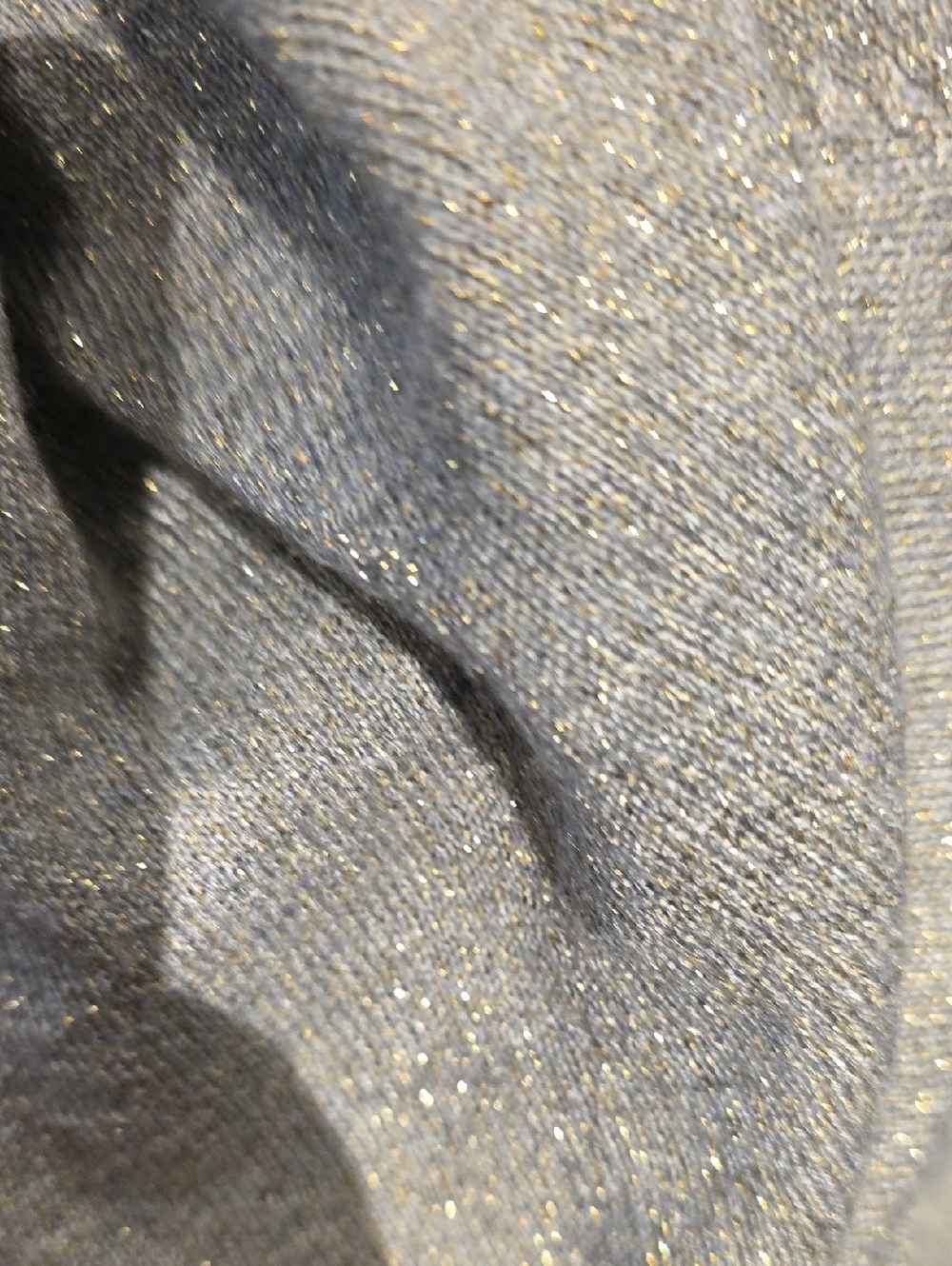 Silver Metallic Cowl-Neck Sweater Open Sleeve - Picture 8 of 8